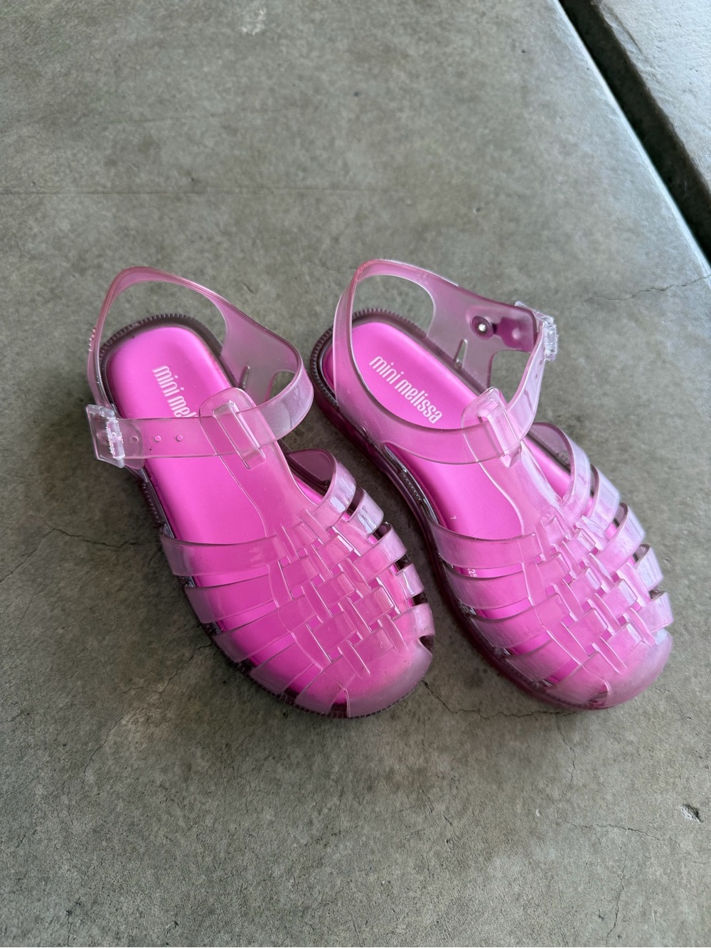 Mini Melissa Clear Pink Jelly Sandals for Kids